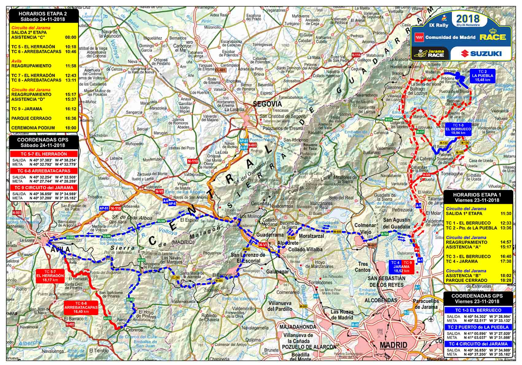 Mapa Rally Madrid 2018