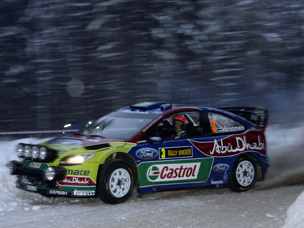 Mikko Hirvonen Ford Focus RS WRC Rallye Suecia 2010