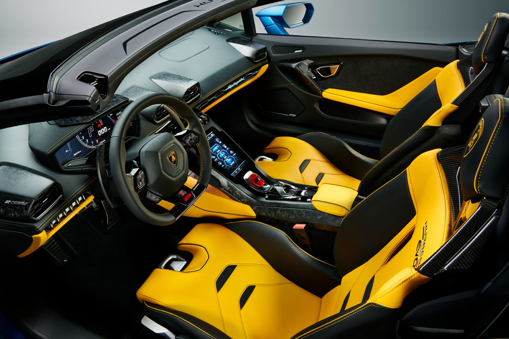 Interior del Lamborghini Huracán EVO Spyder