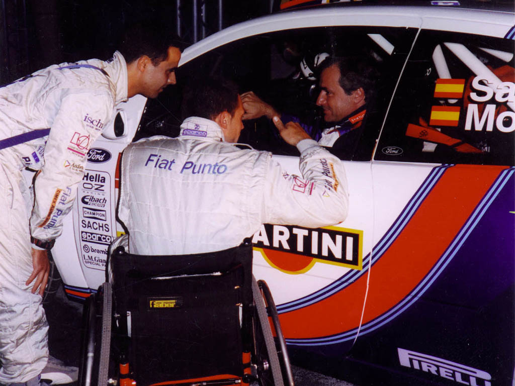 Llovera y Carlos Sainz en el Rallye Montecarlo 2002
