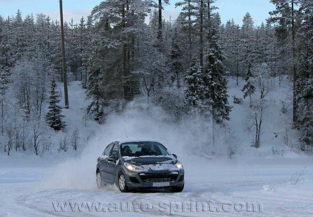 Peugeot 207 en el lago helado