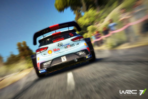Escena del Hyundai i20 en el juego WRC 7